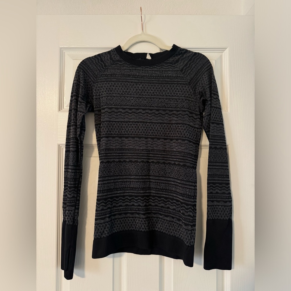 LULULEMON Women’s Rest Less Black Long Sleeve Sz 6